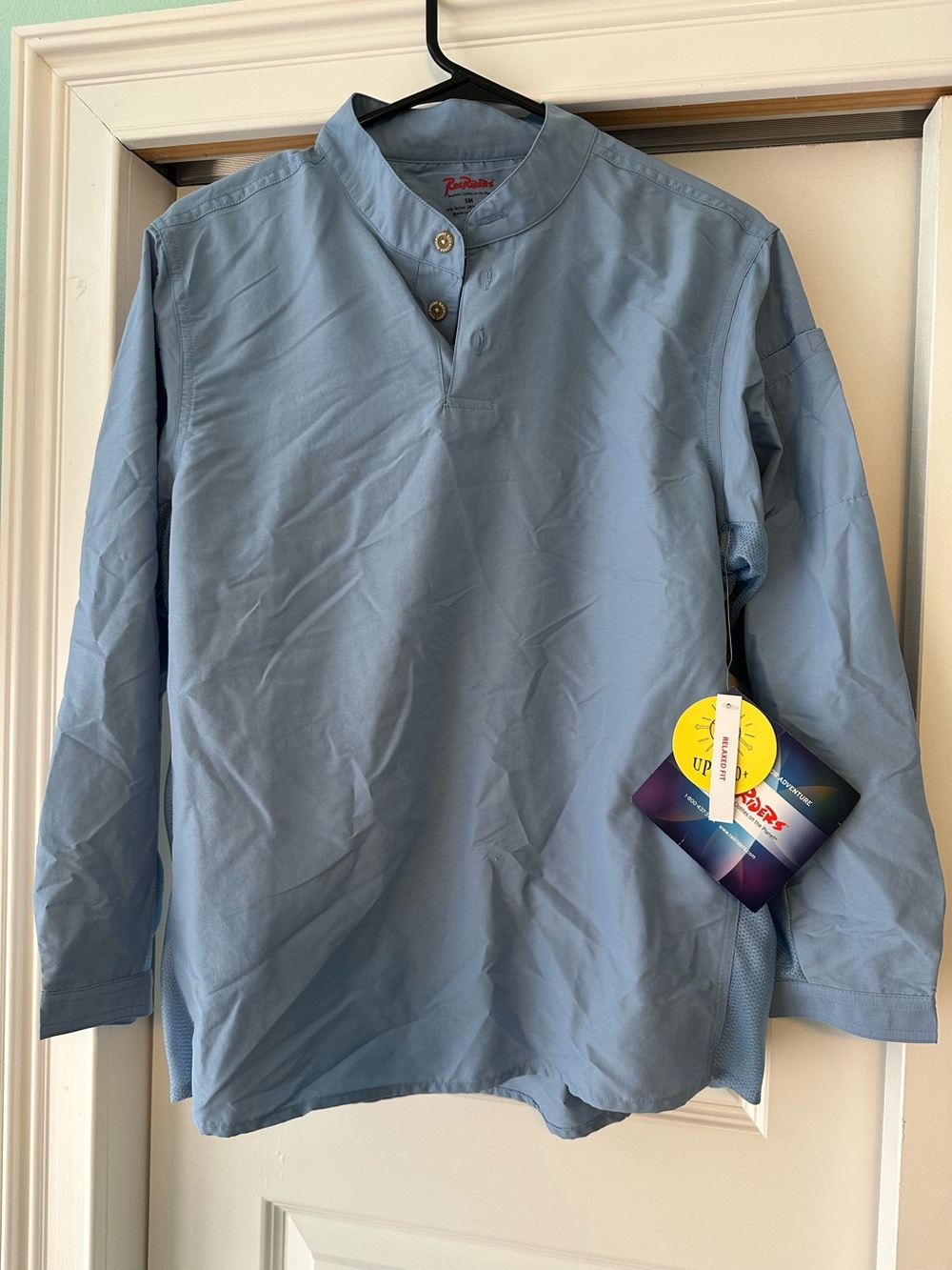 Rail Riders Womens Small Adventure Shirt  UPF 30+ Blue Fishing Outdoor Gorp NEW